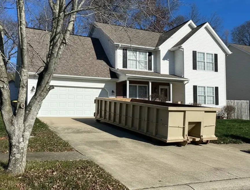 12 yard desert tan dumpster for residential projects