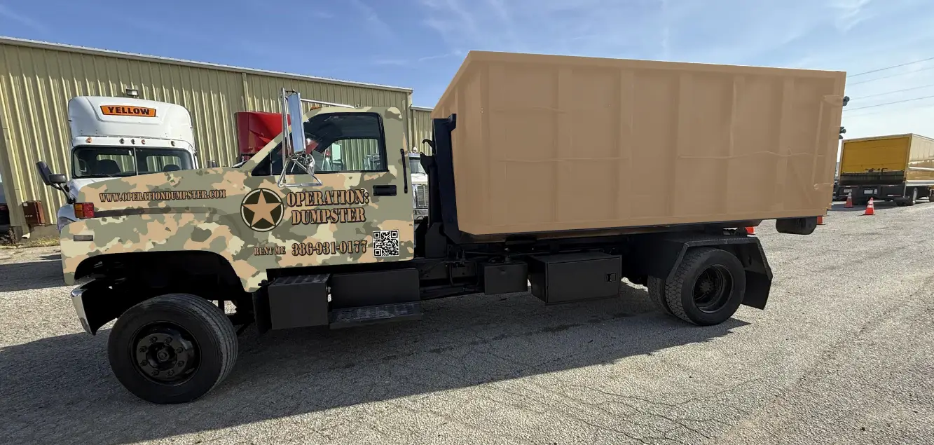 Operation Dumpster delivery truck serving Volusia County Florida